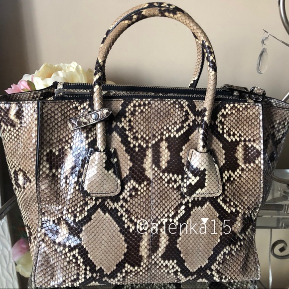 PRADA Python BN2619 Pitone Lucido Roccia Bag - Picture 2 of 13
